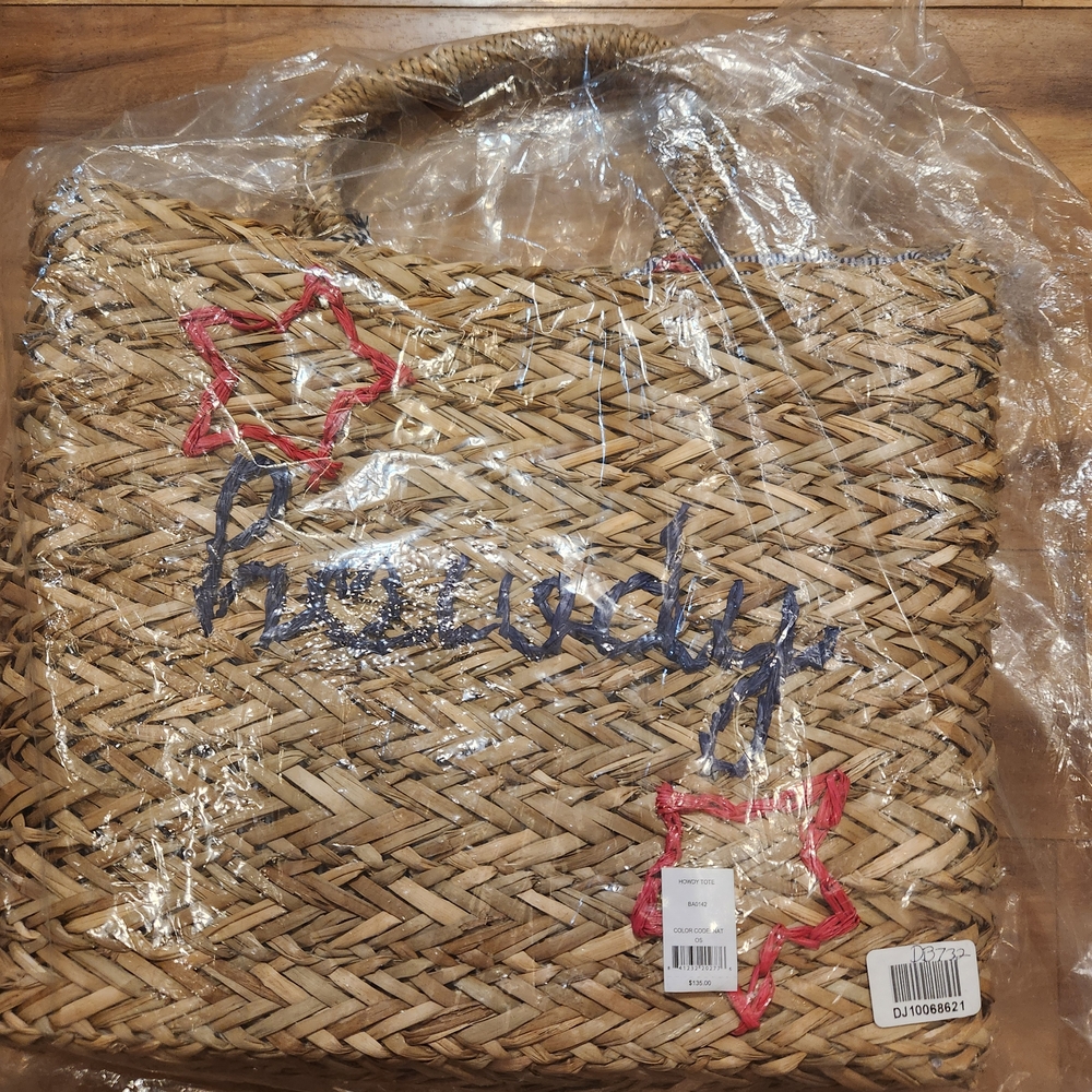 Draper James Tan and Red Tote Bag